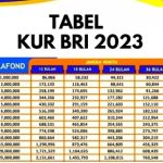 tabel KUR BRI Terbaru 2023