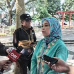 SESI WAWANCARA: Ketua KPU Kota Bandung Suharti, memberikan keterangan kepada awak media saat acara Bandung Menjawab di Balai Kota Bandung, Kamis 25 Mei 2023.