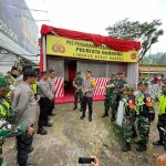 Hari terakhir Operasi Ketupat Lodaya 2023, Polresta Bandung, Dandim 0624 dan Batalyon Yonif 330 Para Raider/Tri Darma kunjungi Pos Pam Jalur Mudik 2023. (AGI/JABAREKSPRES)