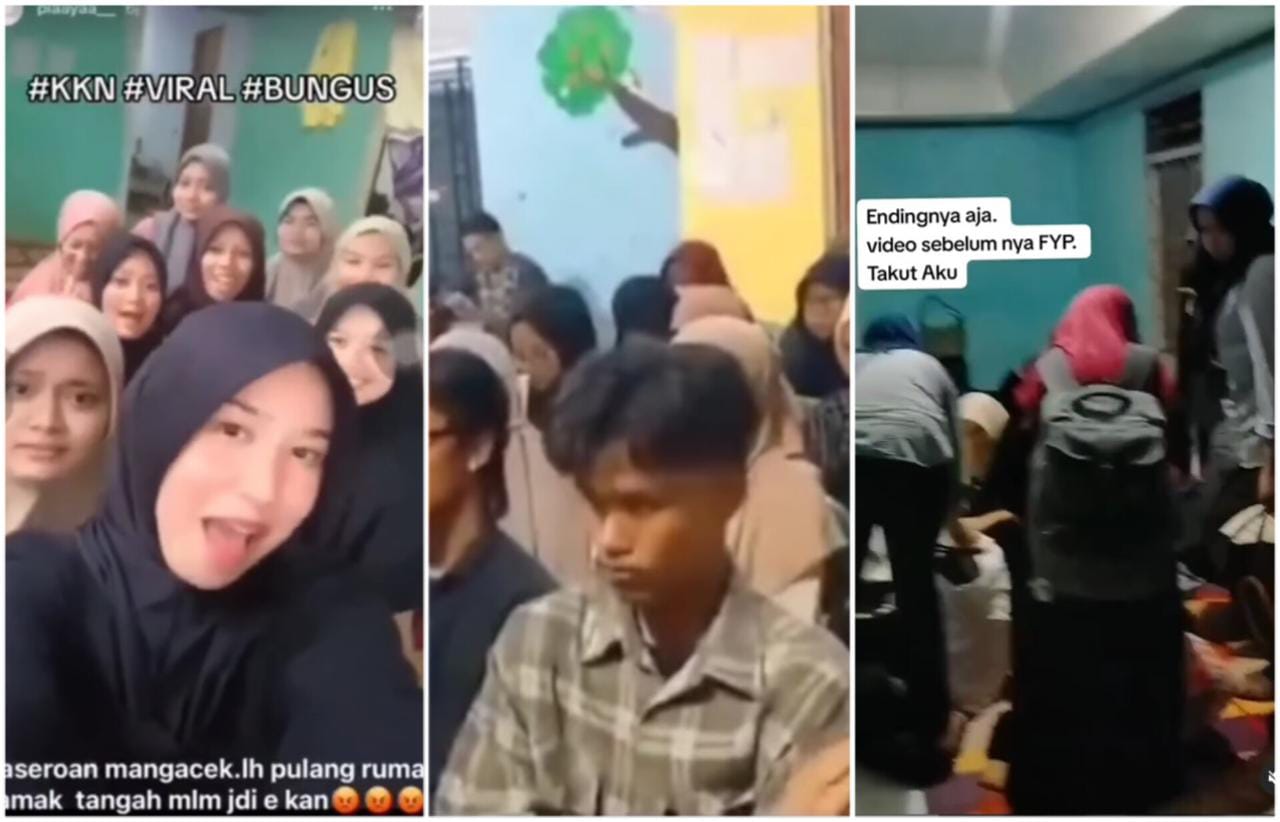 Tangkapan layar video viral tentang rombonngan KKN yang diusir warga. (instagram @kupas.info)