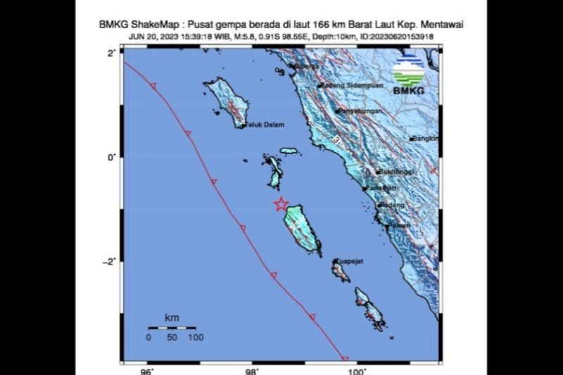 Gempa M5,8 Kepulauan Mentawai Dipicu oleh Lempeng Indo-Australia