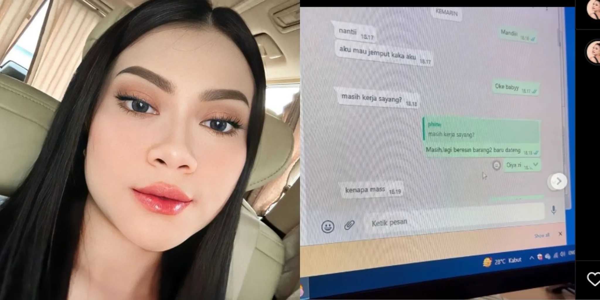 Hanum Mega Temukan Isi Chat Dugaan Perselingkuhan Suami/ Kolase Instagram @real.hanummegaa