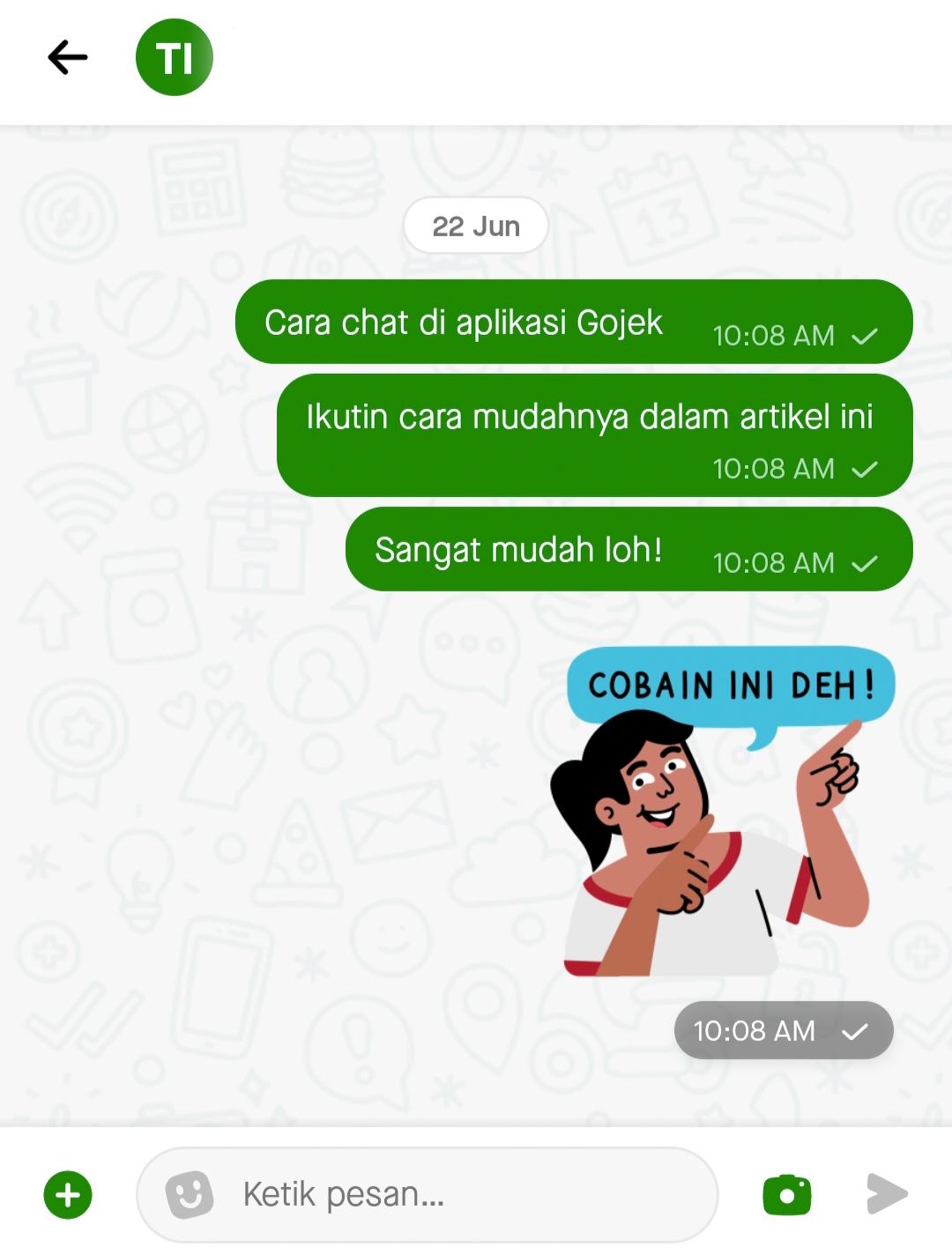 Cara Chat di Aplikasi Gojek/Dok.pribadi