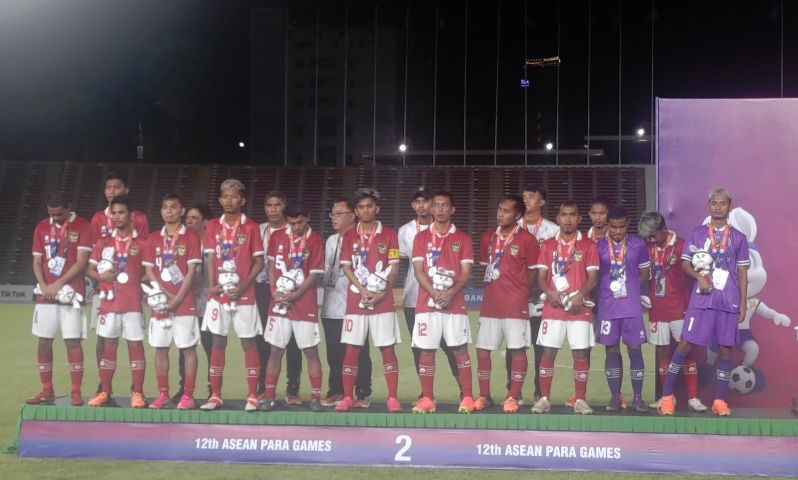 Lost on Penalties, Indonesia Wins CP Soccer Silver Medal