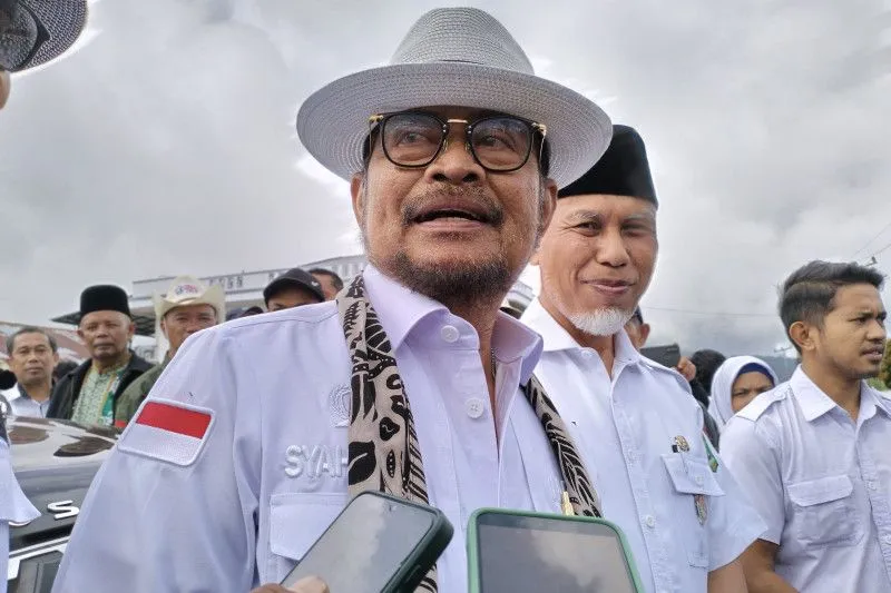 Mentan Syahrul Yasin Limpo dikabarkan telah ditetapkan oleh Komisi Pemberantasan Korupsi (KPK) sebgaai tersangka kasus korupsi. ANTARA/Muhammad Zulfikar.