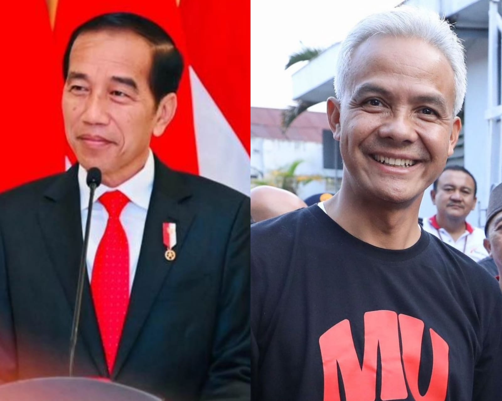 Presiden Joko Widodo (Jokowi) memberikan dukungan pada Ganjar Pranowo uang diusing sebagai bakal calon Presiden (Capres) PDIP. Kolase Instagram/@jokowi dan @ganjar_pranowo.
