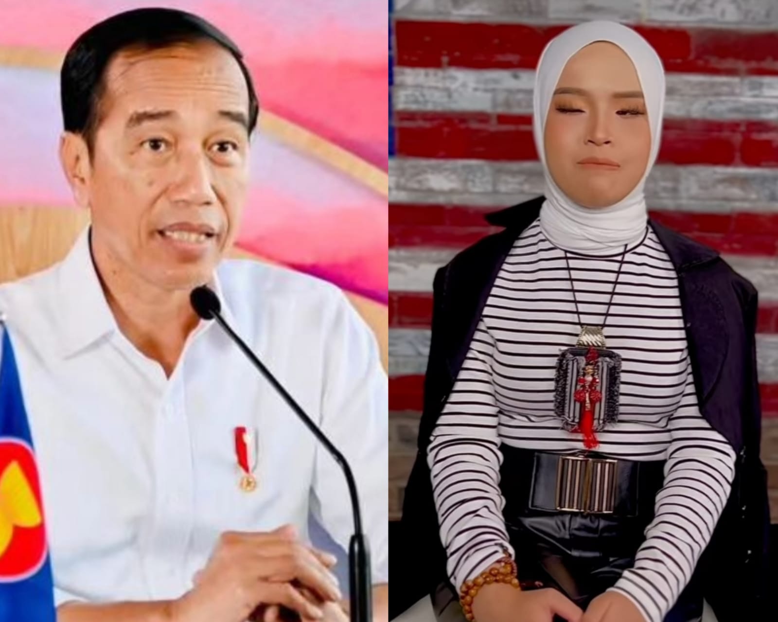 Presiden Jokowi memberikan apresiasi kepada Putri Ariani, peraih Golden Buzzer dalam ajang pencarian bakat America's Got Talent. Kolase Instagram/@jokowi dan @arianinismaputri.