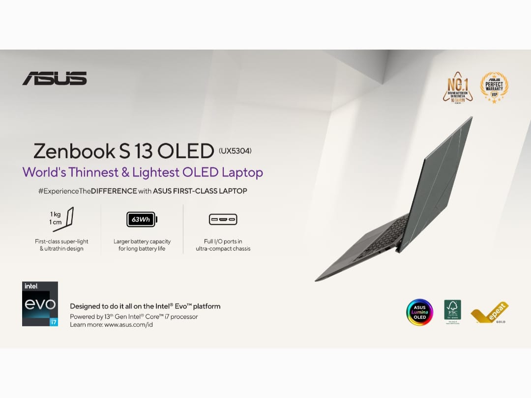 Cek Spek Zenbook S13 OLED, Laptop Ultraportable Tipis, Ringan, Stylish dan Ramah Lingkungan! / Istimewa
