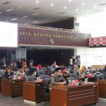 Jajaran anggota DPRD Kota Bogor saat mengikuti rapat paripurna. (Yudha Prananda / Jabar Ekspres)