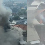 lokasi rumah terbakar di Sekelimus Bandung yang bergasil diabadikan warga. (instagram)