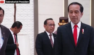 Presiden Jokowi saat memberikan tanggapan terkait pemanggilan Menpora oleh Kejagung. (Youtube sekretariat presiden)