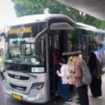 Suasana shelter BisKita Trans Pakuan di Jalan Kapten Muslihat, Kota Bogor, Kamis (20/7). (Yudha Prananda / Jabar Ekspres)