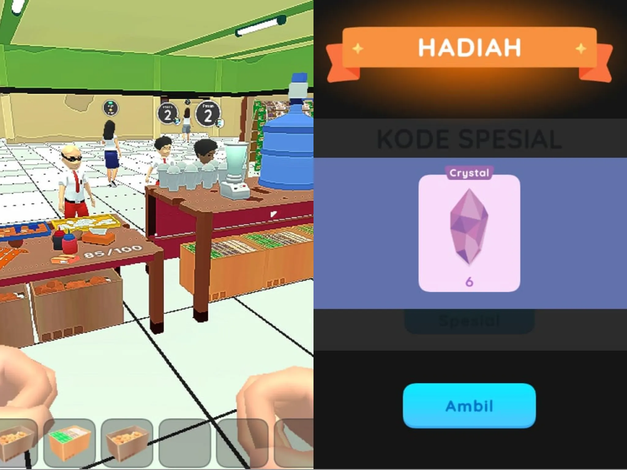 Kode Redeem Kantin Sekolah Simulator Spesial Idul Adha Nih!/ Kolase Game Kantin Sekolah Simulator