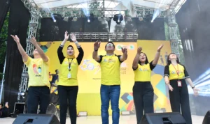 Gubernur Ridwan Kamil saat menghadiri gelaran acara Prodia Healthy Fun Festival (Prodia HFF) di Gedung Sate Kota Bandung, Sabtu 15 Juni 2023.