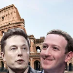 Ilustrasi Duel Elon Musk vs Mark Zuckerberg di Colosseum