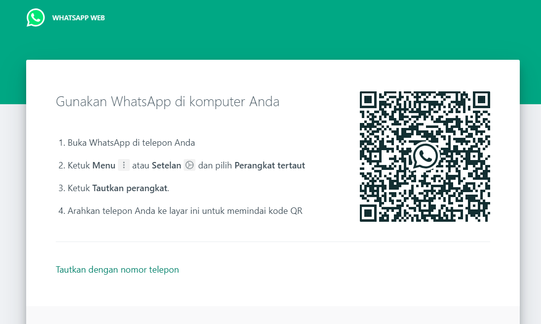 Tangkapan Layar WhatsApp Web