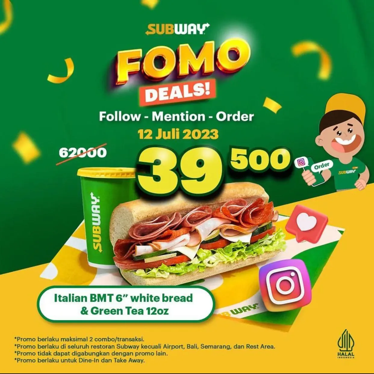 Promo SUBWAY, Ikutan FOMO DEALS Sekarang Juga!