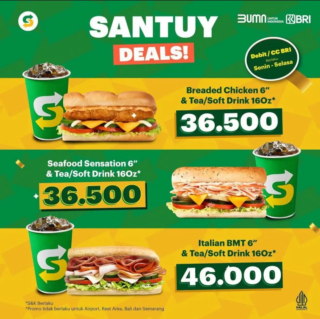 Promo Subway Santuy Deals, Klaim Sekarang!