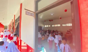 Suasana kelas 1 di SDN 1 Kecomberan, Kecamatan Talun, Kabupaten Talun. (JE/ Ayu)