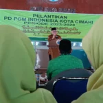 Ketua DPRD Cimahi Achmad Zulkarnain saat memberi sambutan dalam acara pelantikan PD PGM Kota Cimahi di Pendopo, Kamis (20/7)