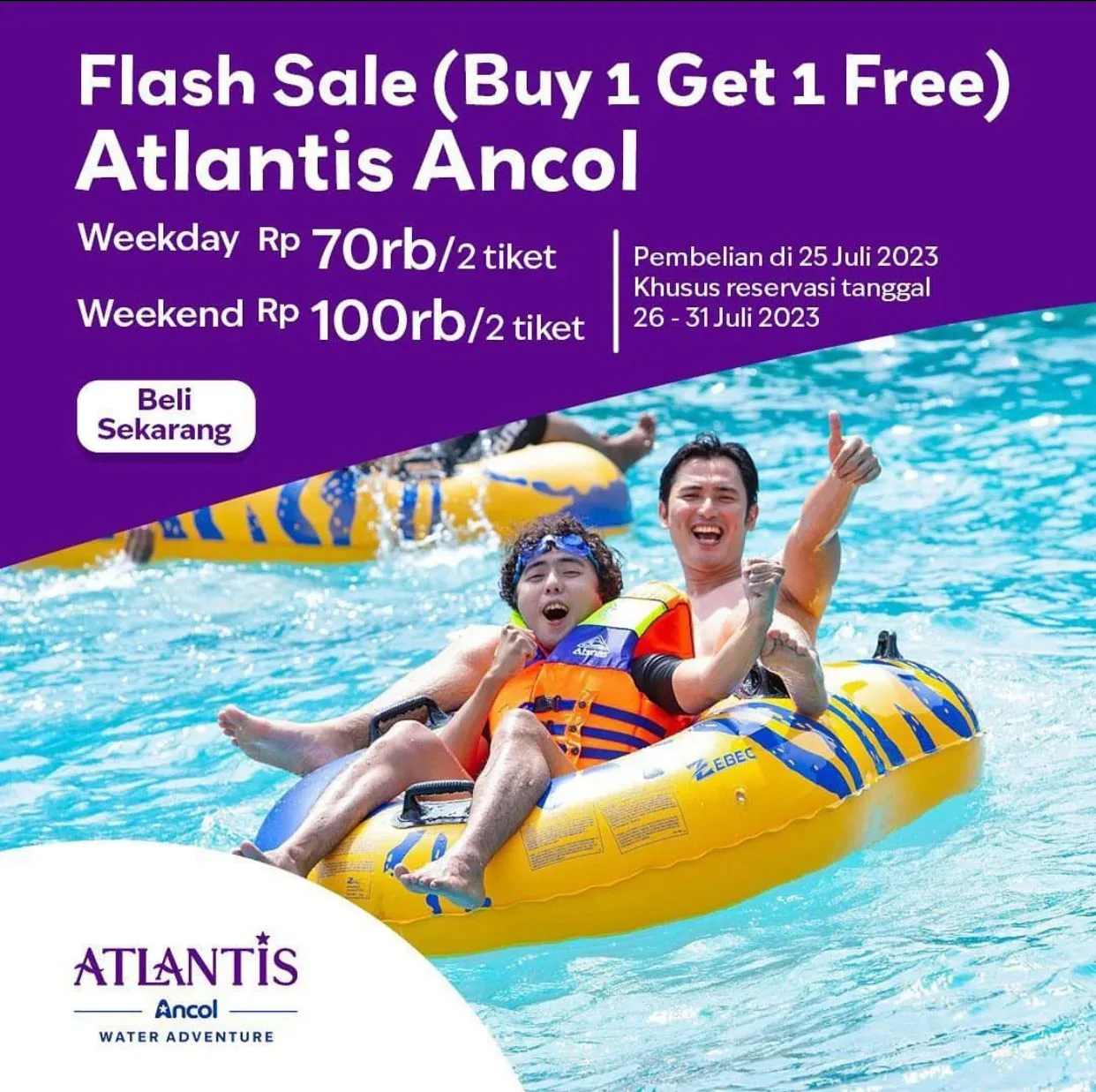 Promo Buy 1 Get 1 Free Tiket Atlantis Ancol, Pilih Tanggal Mainnya!