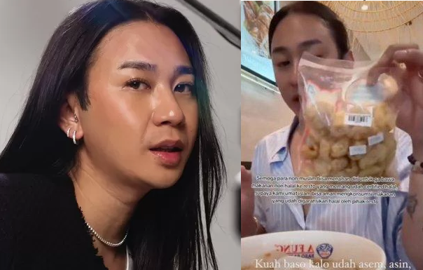 Viral!! Aksi Influencer Jovi Adhiguna Makan Kerupuk Babi di Restoran Halal!