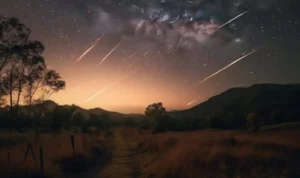 Ilustrasi terjadinya hujan meteor perseid 2023 hari ini, (freepik)