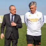 Presiden Real Madrid (Florentino Perez) dan Pelatih Real Madrid (Carlo Ancelotti)