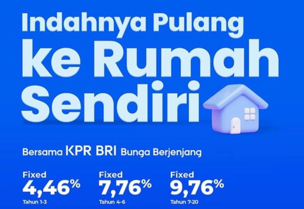PT Bank Rakyat Indonesia (Persero) Tbk memiliki fasilitas Kredit Pemilikan Rumah KPR BRI dengan syarat dan suku bunga yang menarik.