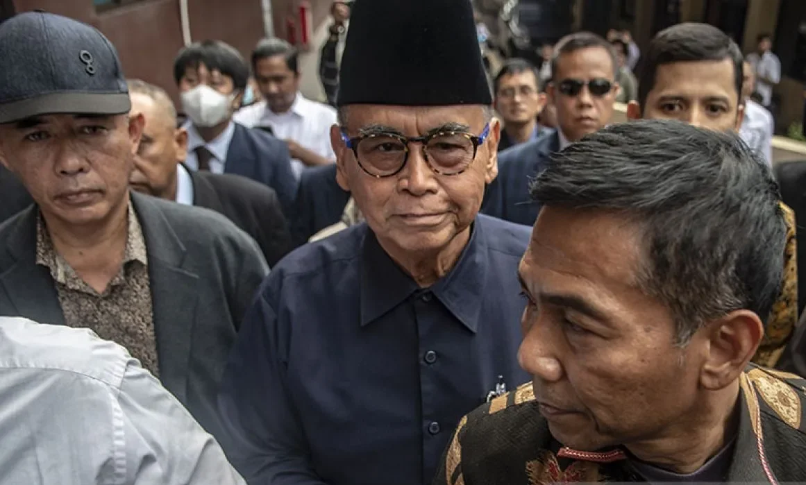 Pemerikasaan pimpinan Ponpes Al Zaytun, Panji Gumilang kembali digelar pada Rabu, 2 Agustus 2023 hari ini oleh Bareskrim Polri. ANTARA/uhammad Adimaja.