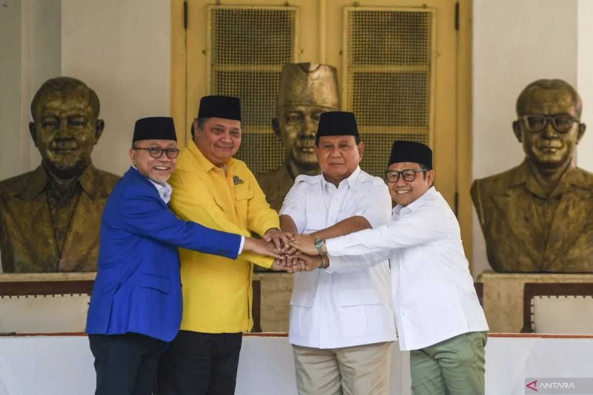 Prabowo Subianto mantap maju sebagai Capres pada Pilpres 2024 dan mengatakan negara maju jika ada persatuan Indonesia. ANTARA/Galih Pradipta/YU.