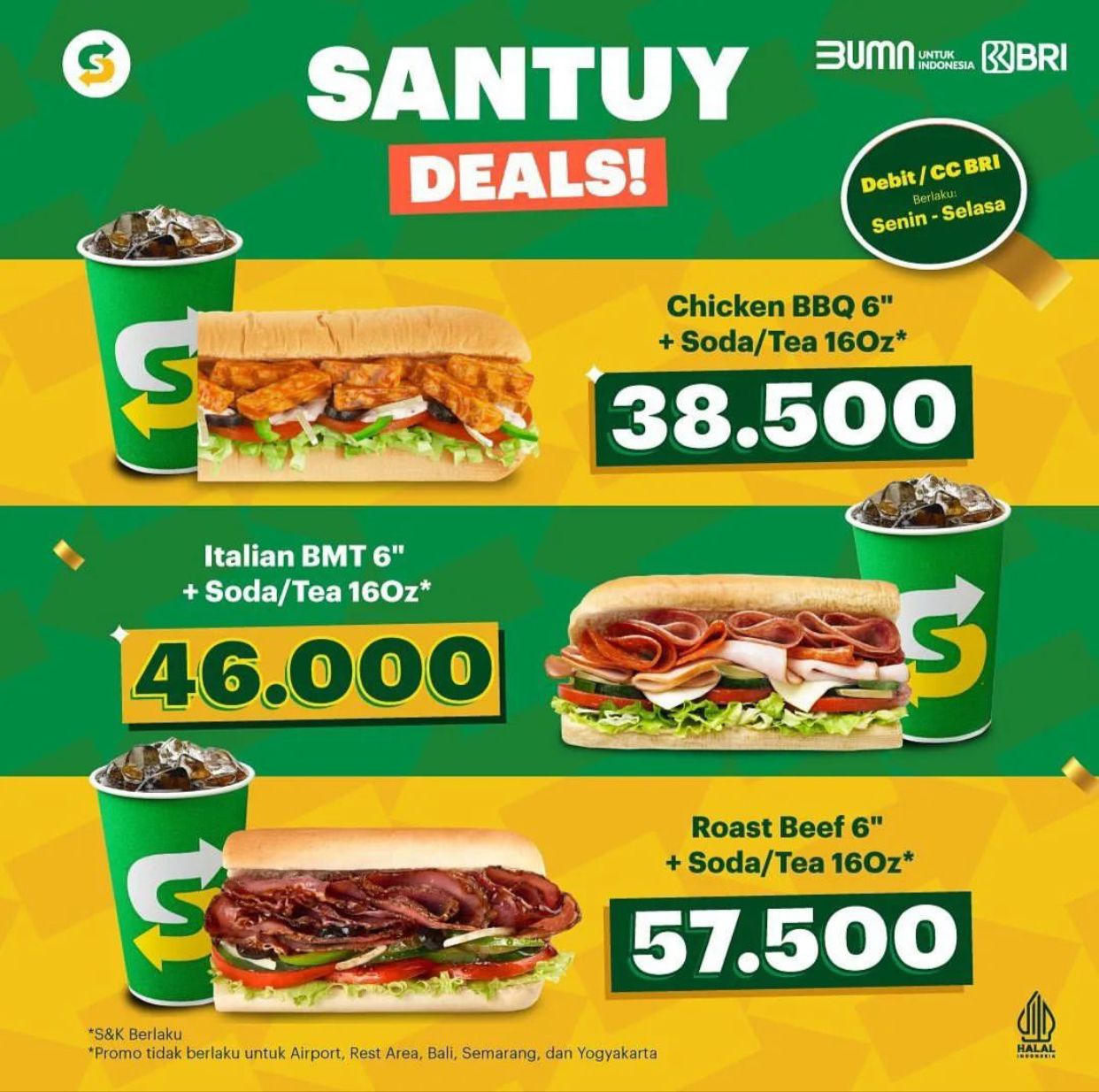 Promo Subway Santuy Deals, Nikmati dengan Syarat Berikut!