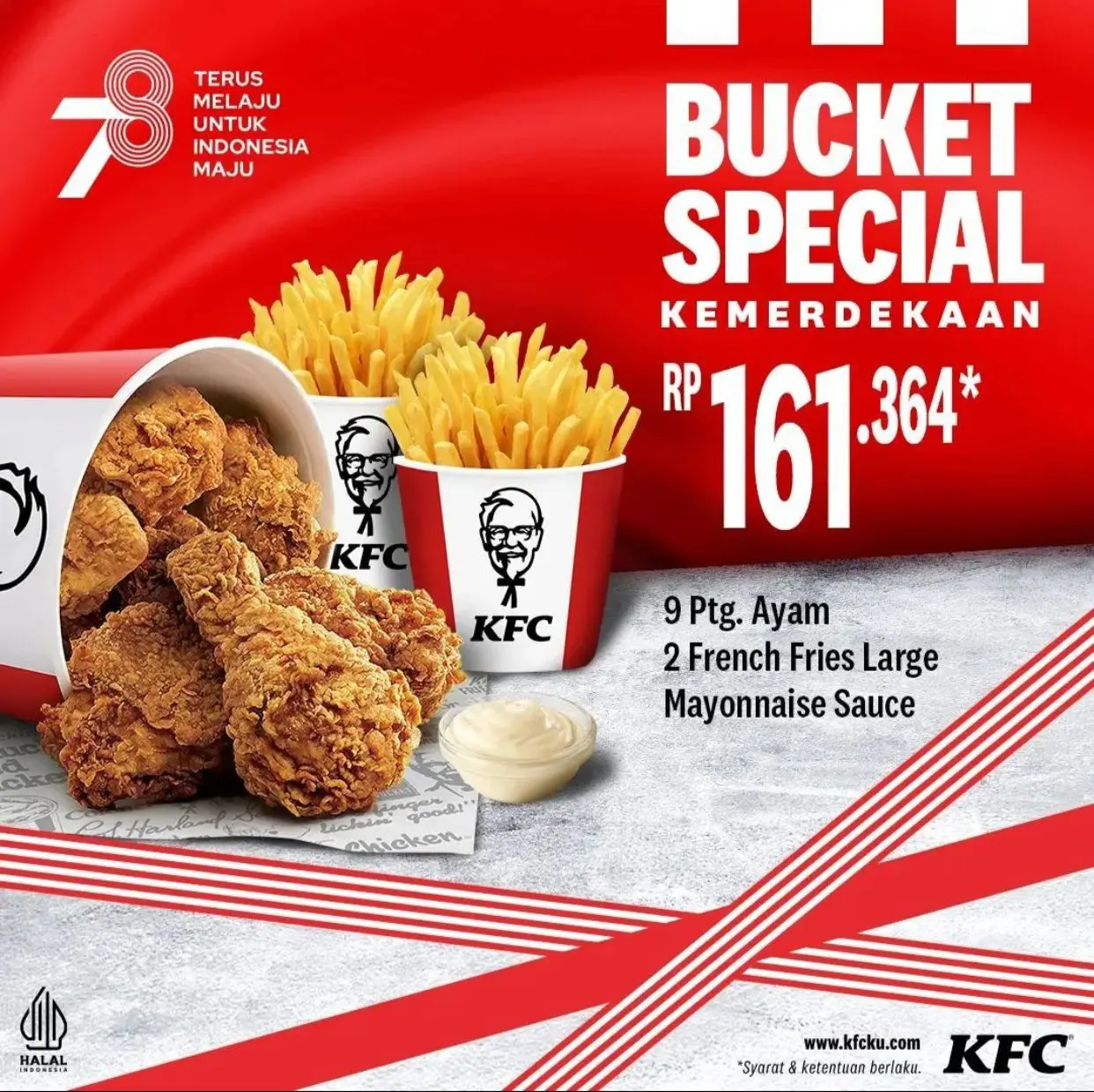 Promo KFC Adakan Bucket Spesial Kemerdekaan di Bulan Ini!