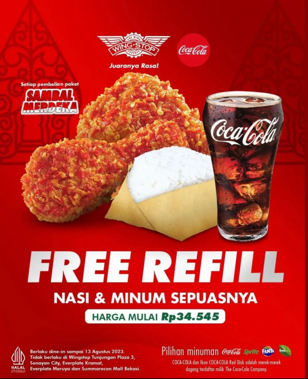 Promo Wingstop, Nikmati Free Refill di Sini!