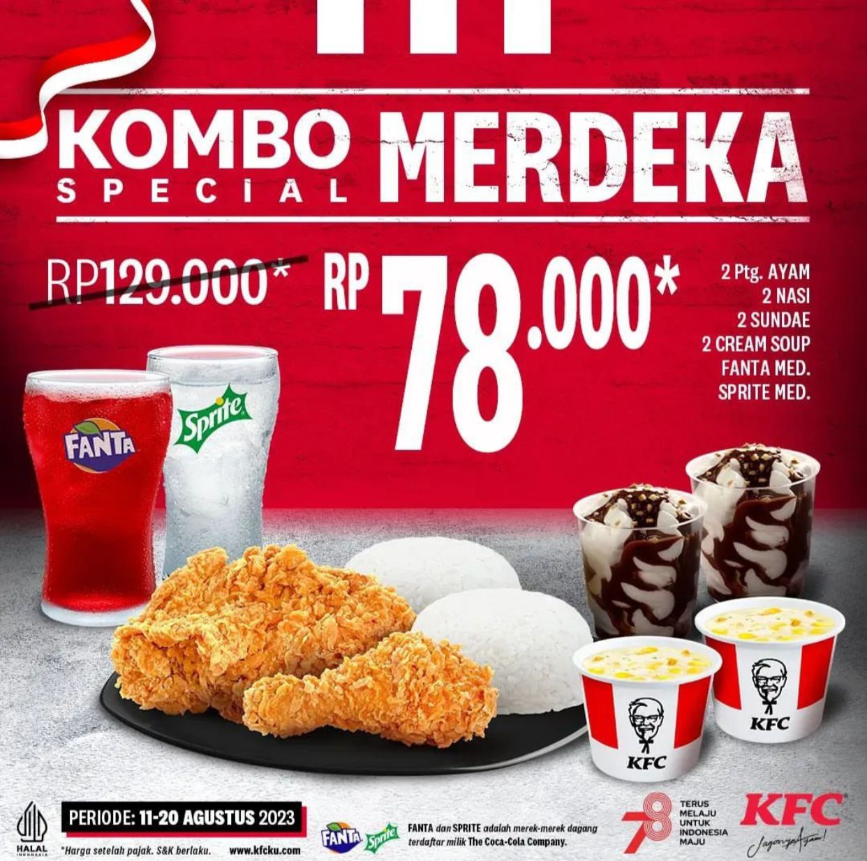 Promo KFC Kombo Spesial Merdeka, Nikmati Harga Spesialnya!