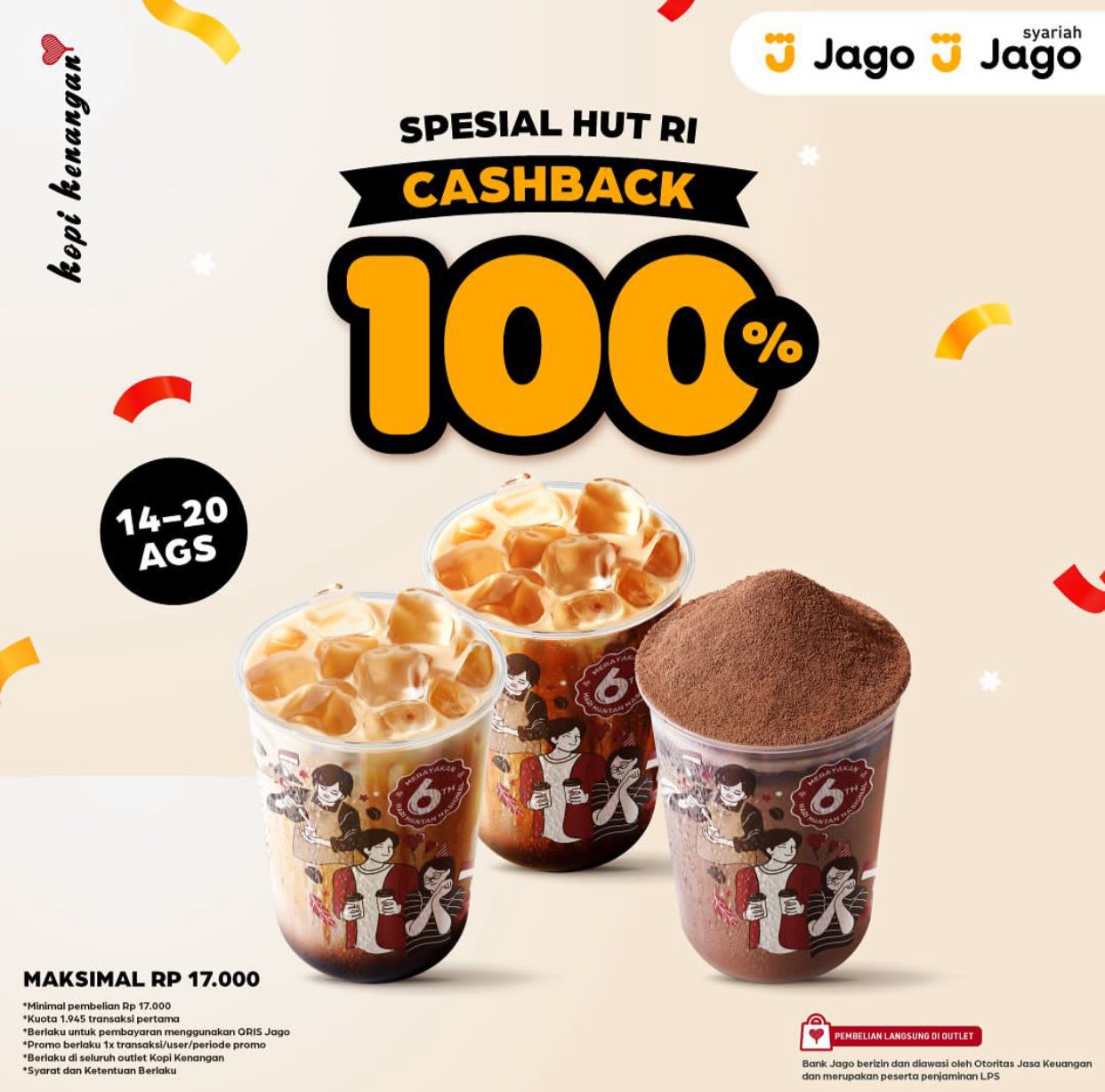 Promo Kopi Kenangan, Khusus Pengguna Jago & Jago Syariah!