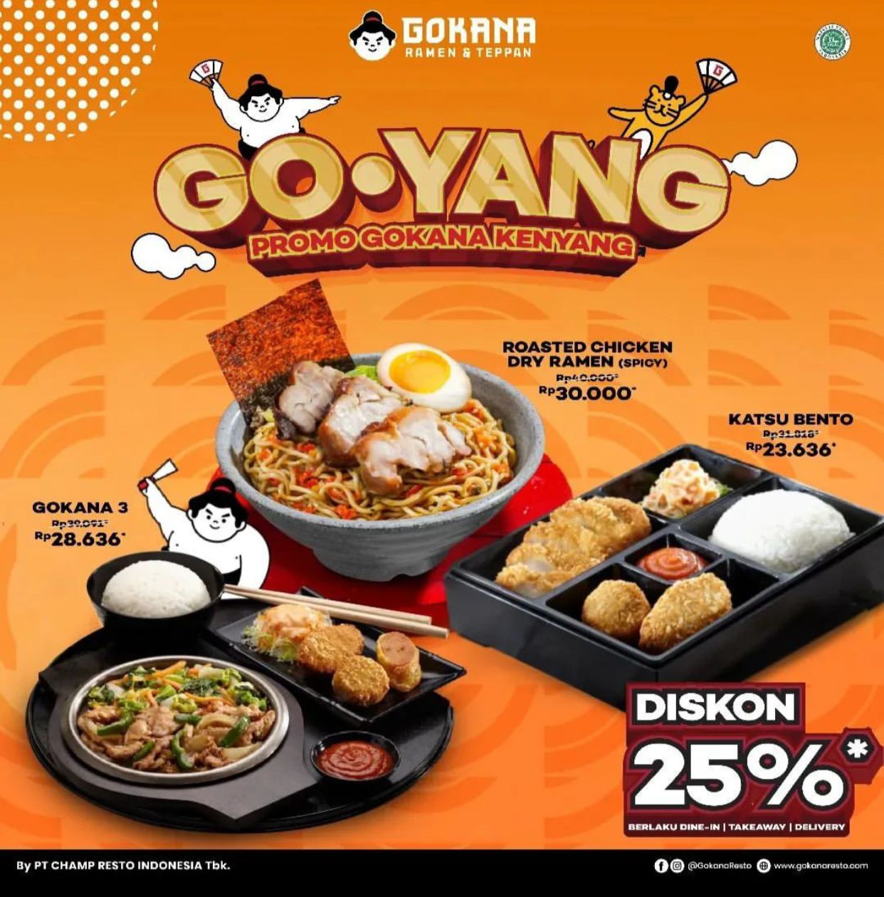 Promo Gokana Ramen & Teppan, Kenyang dengan Diskon 25%!