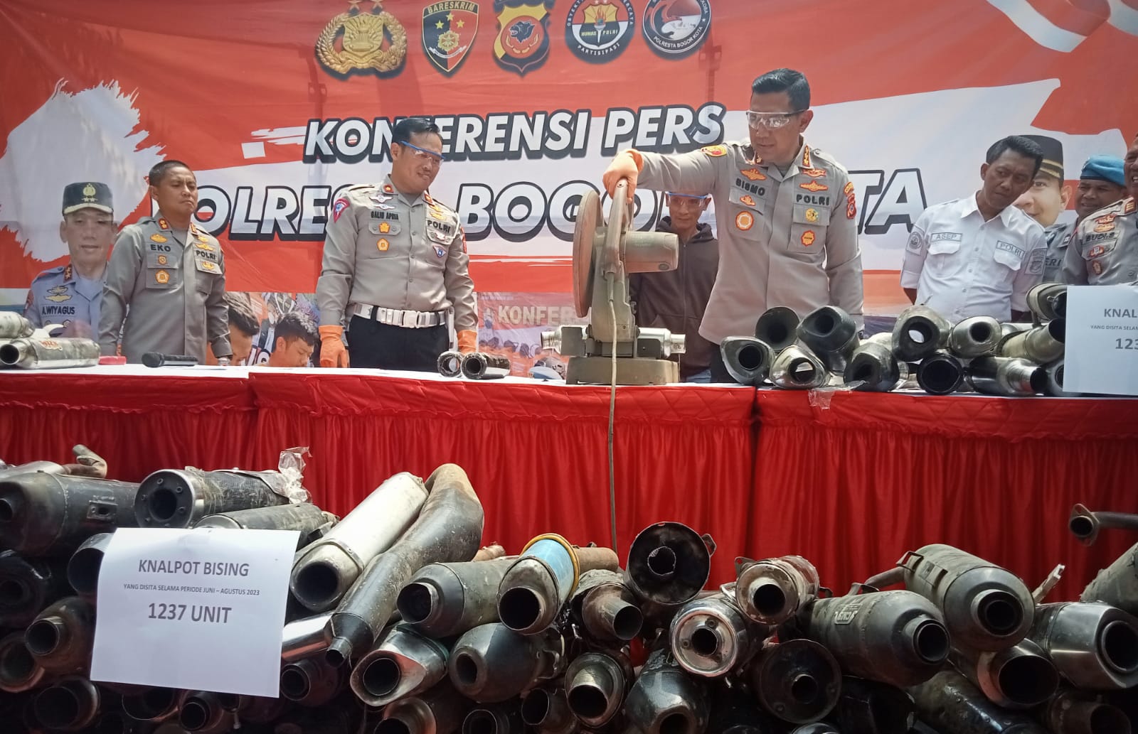 Ribuan Motor Bising di Kota Bogor Terus Ditertibkan, Satlantas Kembali Sita 1.237 Knalpot Brong