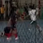 Tangkapan layar video aksi penendang kepala atlet futsal.