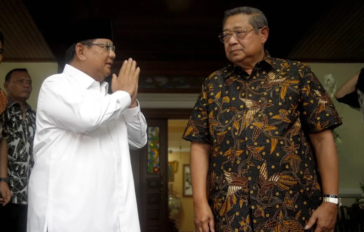 Bakal Capres Prabowo Subianto segan melibatkan Ketua Majelis Tinggi Partai Demokrat, SBY dalam tim pemenangannya. ANTARA/Yulius Satria Wijaya.