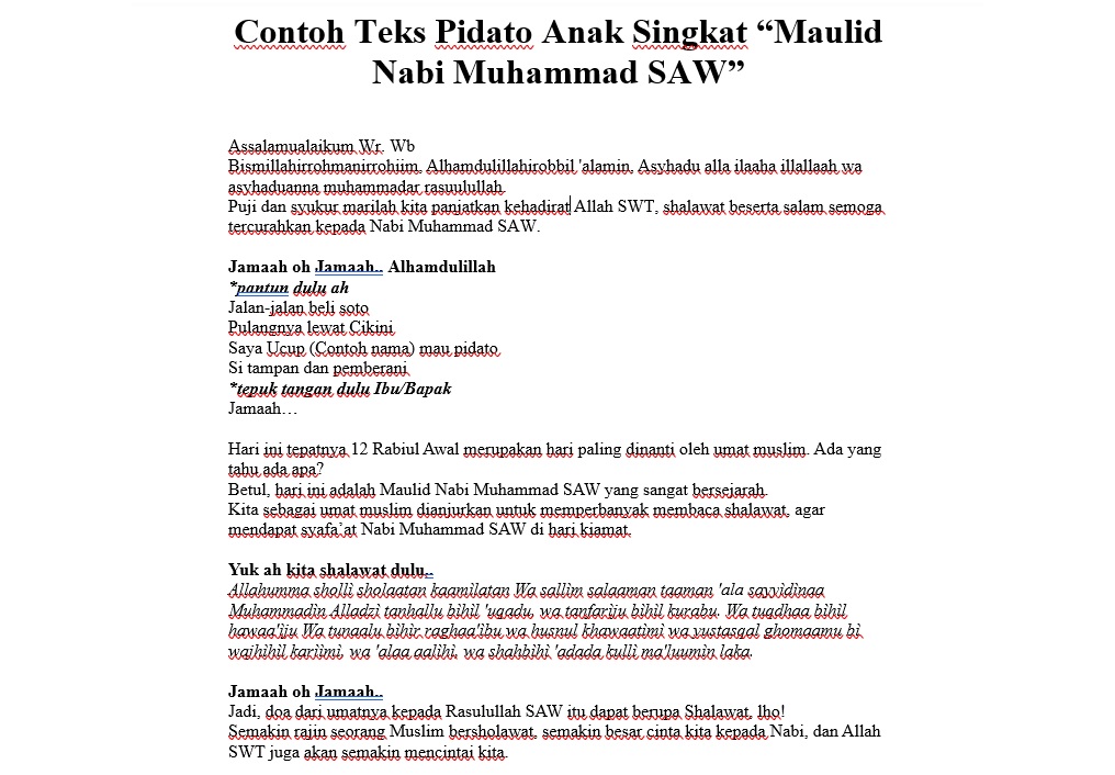 Contoh Teks Pidato Anak Singkat “Maulid Nabi Muhammad SAW”, Mudah Dihafal!