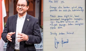 Sekjen Partai Demokrat, Teuku Riefky Harsya mengungkap surat dari Anies Baswedan kepada AHY terkait Cawapres. Kolase foto Instagram/@aniesbaswedan dan JPNN.