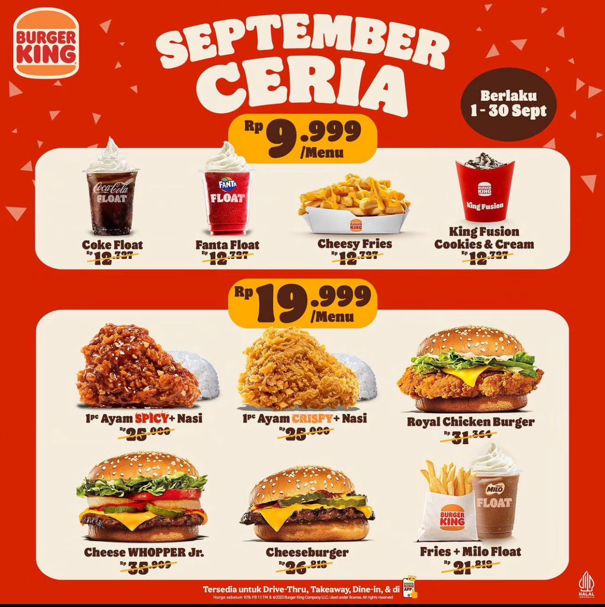 Promo Burger King, Nikmati Harga Miring di September Ceria!