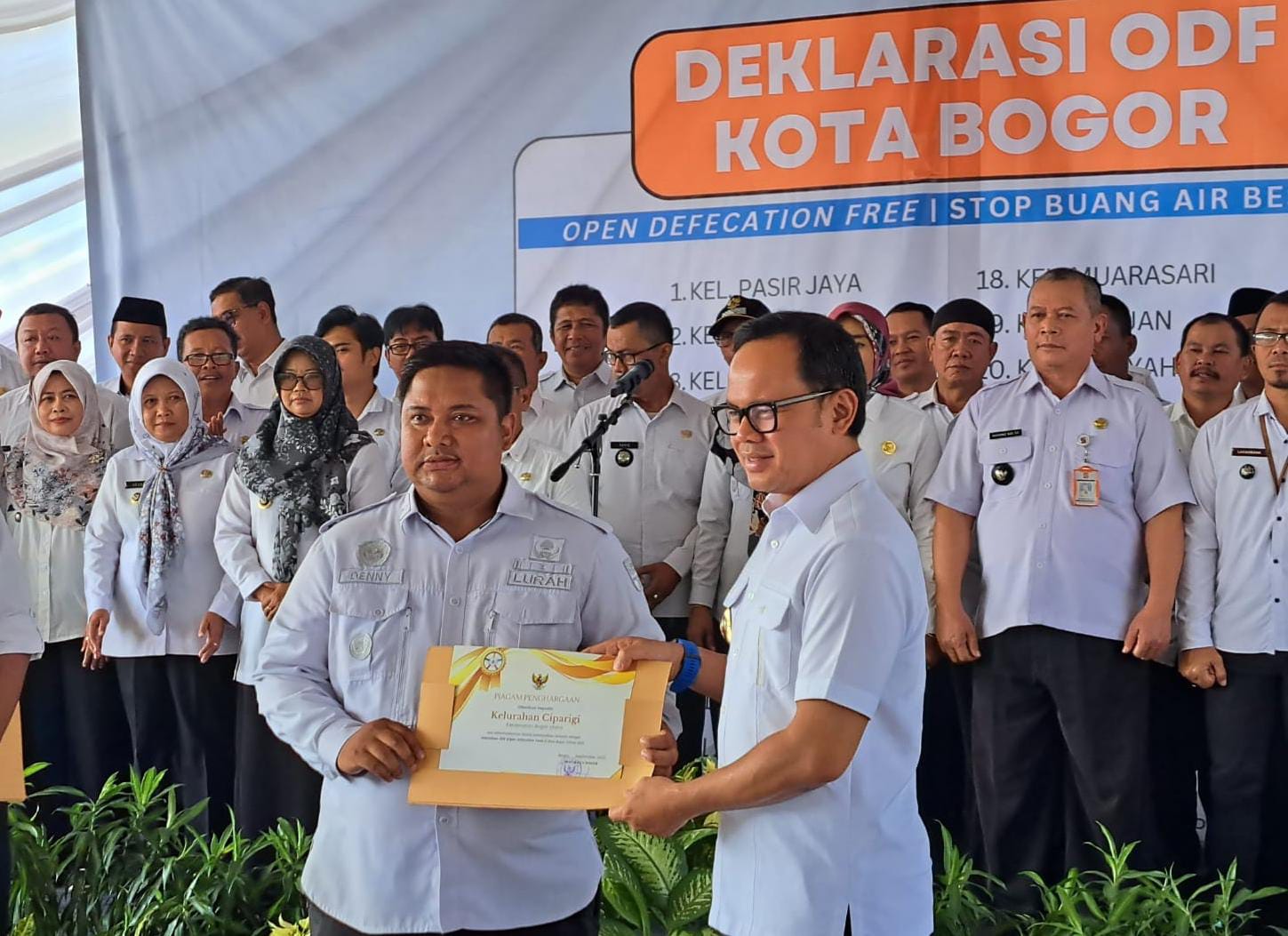 DEKLARASI: Sebanyak 47 Kelurahan yang ada di Kota Bogor, mendeklarasikan komitmen untuk terbebas dari perilaku Buang Air Besar Sembarangan (BABS) atau Open Defecation Free (ODF). (Dok. Humpro Pemkot Bogor)