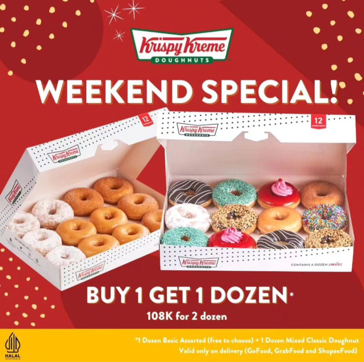 Promo Krispy Kreme, Buy 1 Get 1 Di Weekend Special!