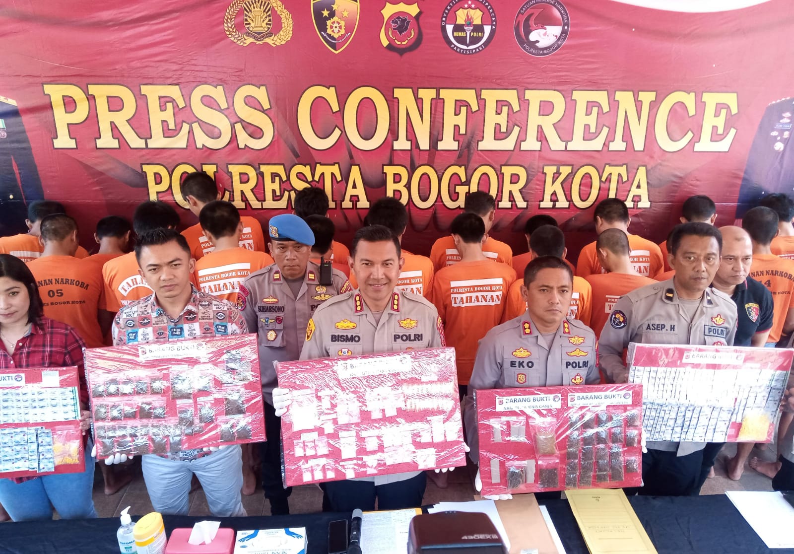 Dalam Sebulan Polresta Bogor Ungkap 24 Kasus Narkotika, 34 Tersangka Berhasil Ditangkap