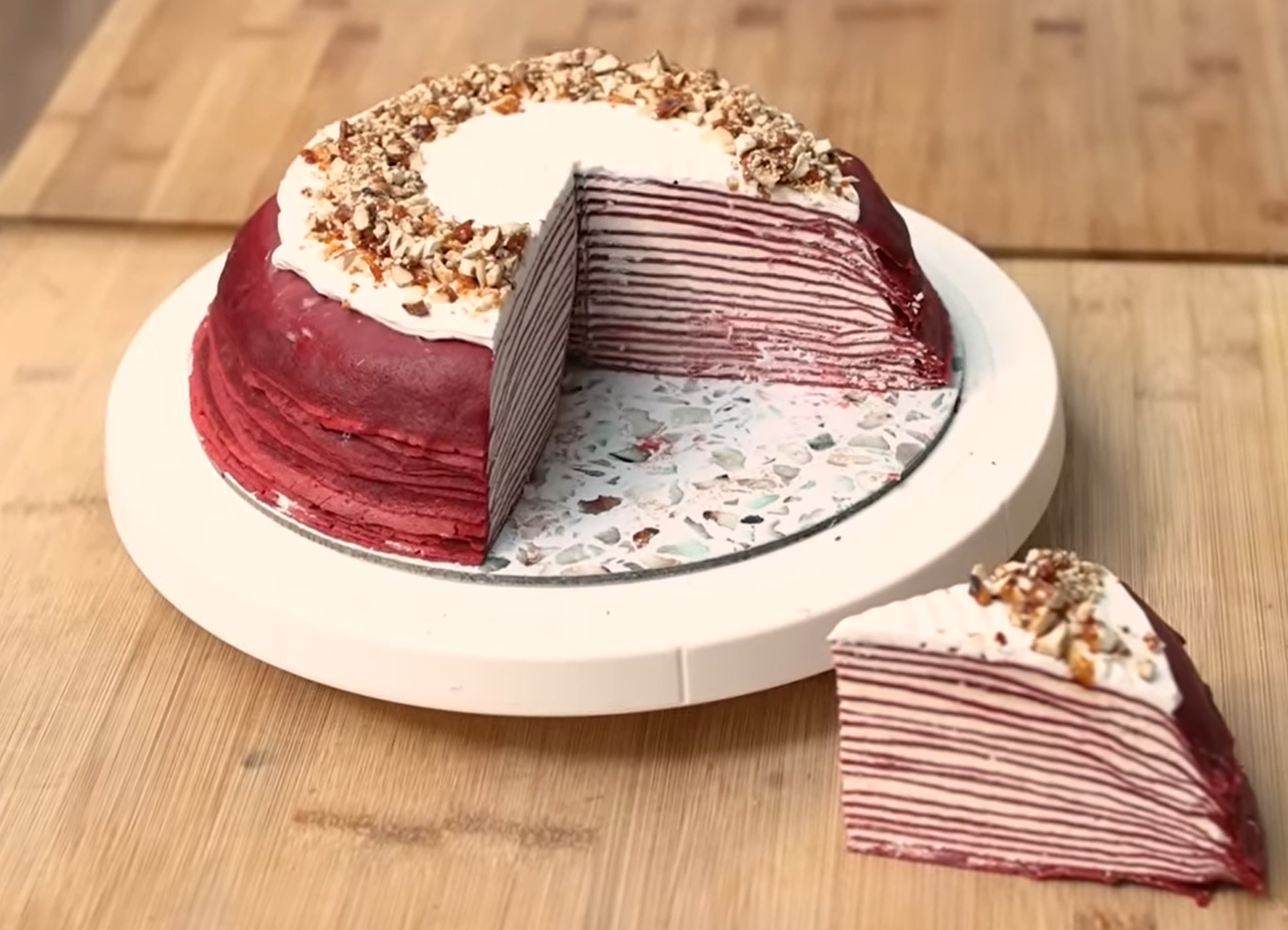 Makanan Viral, Resep Mille Crepe Cake Red Velvet, Tanpa Oven!