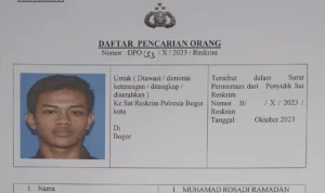 Wajah pelaku yang ditetapkan Polresta Bogor Kota sebagai DPO. (Yudha Prananda / Istimewa)