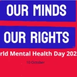 Poster kampanye Hari KEsehatan Mental Sedunia dari WHO.