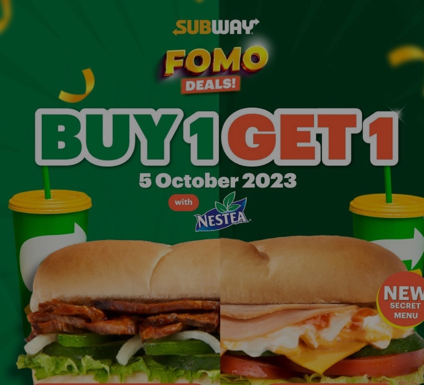 Promo Buy 1 Get 1 Subway di Awal Oktober 2023, Hanya 1 Hari Saja/ Tangkap Layar Instagram @subway.indonesia
